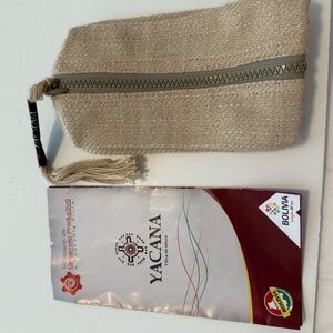 Yacana Beige Canvas Toiletry Pouch with Tassel